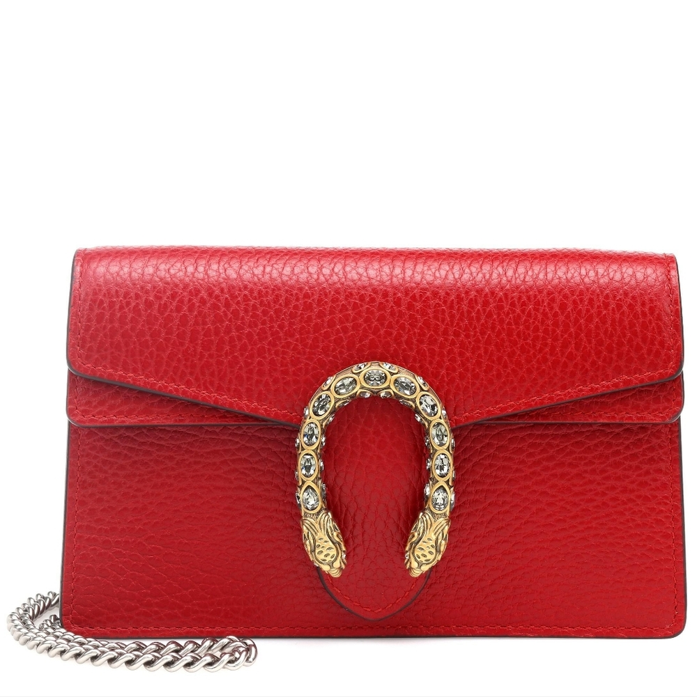 Brand New! Rare!!! Gucci Calfskin Super Mini Dionysus Shoulder Bag Hibiscus Red - Picture 6 of 16